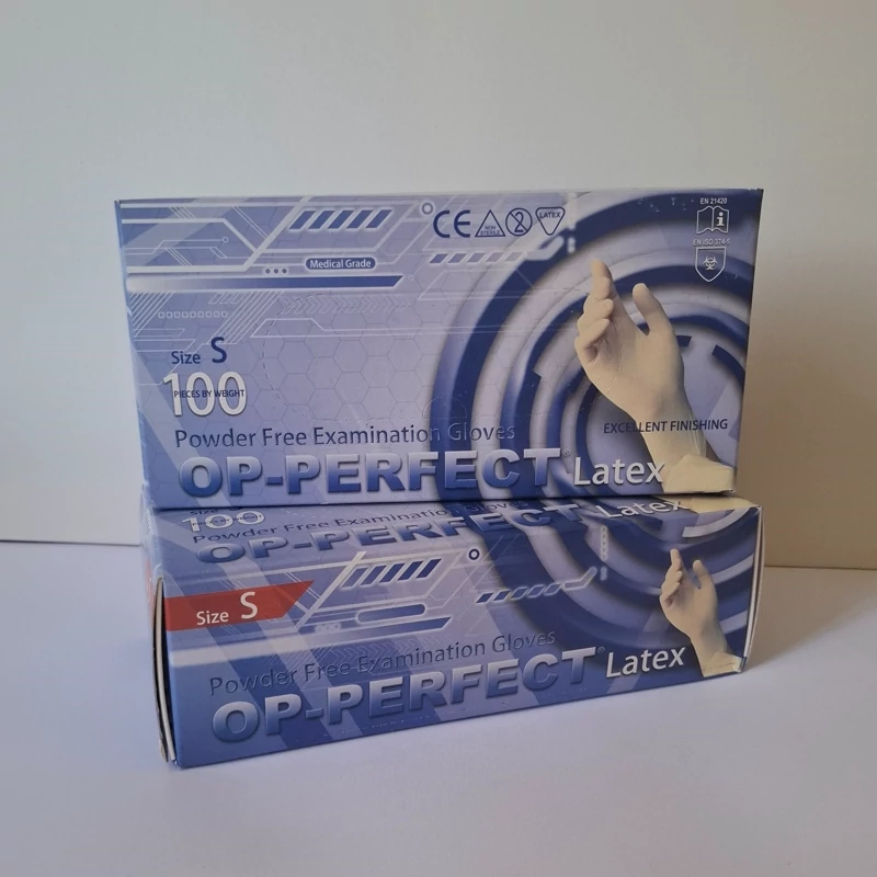 دستکش لاتکس بدون پودر سایز اسمال(بسته 100 عددی)
